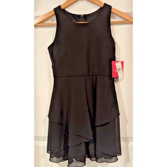 Amy Byer Girls Black Layer Chiffon Dress‎ NWT Formal Serious - Picture 1 of 5